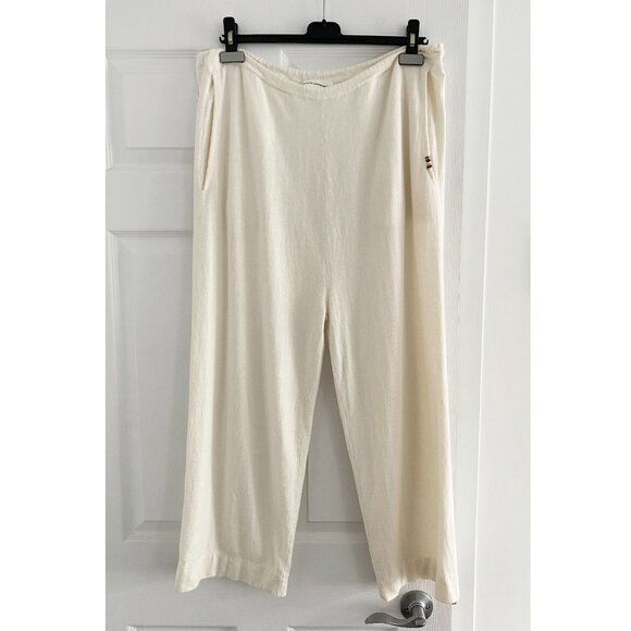 Extreme Cashmere Ivory Cotton/Cashmere Lounge Pant, One Size Only ** hemmed ** - Picture 7 of 11